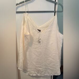 Express Ivory V-Neck Top